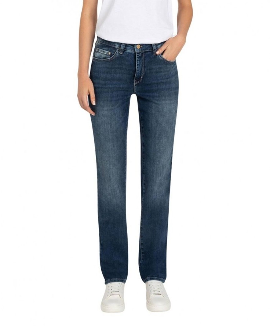 Damen MAC Straight Leg | Mac Dream Authentic Jeans In Mittelblauer Optik