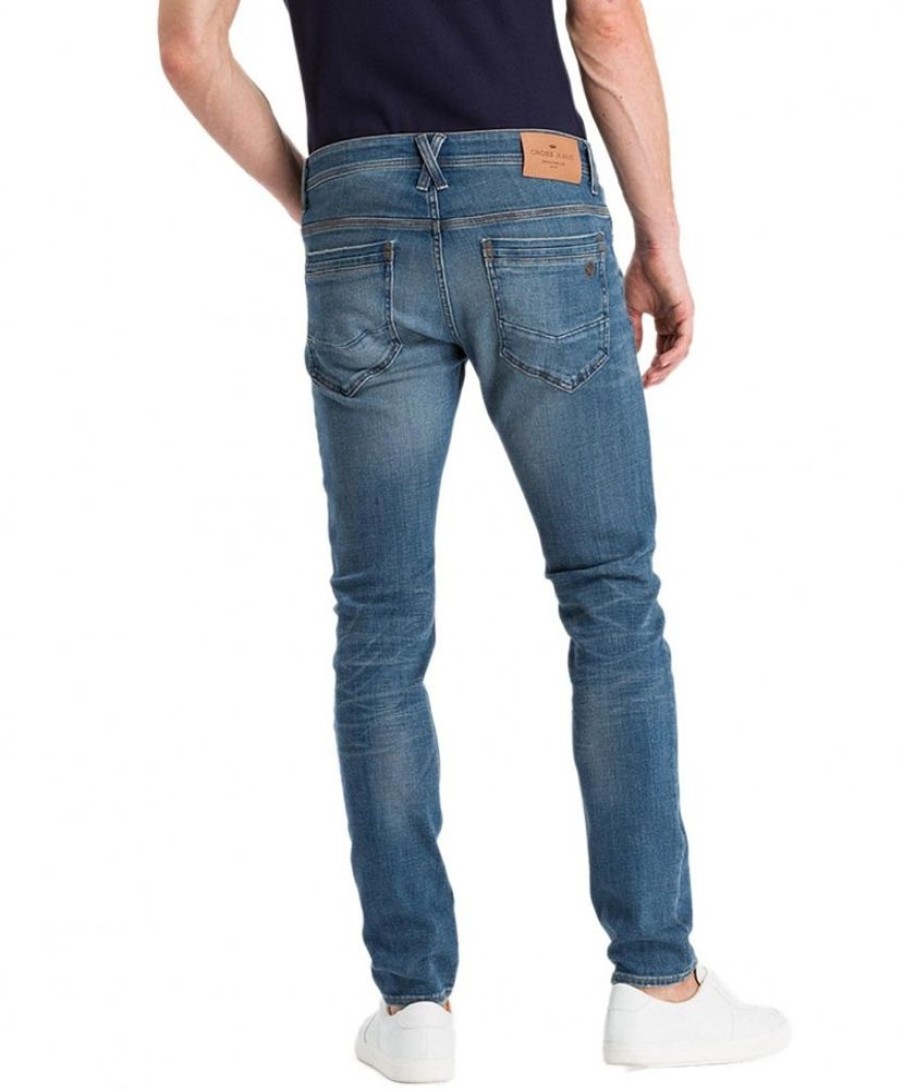 Herren Cross Tapered | Cross Jeans Herren Tapered Fit Jimi In Dirty Blue Used