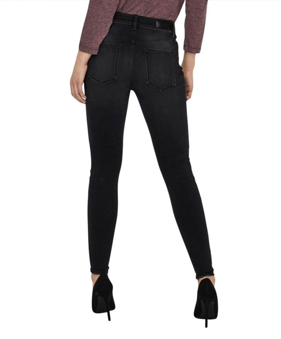 Damen Vero Moda Skinny | Vero Moda Damen-Jeans Skinny Fit Peach In Black Denim