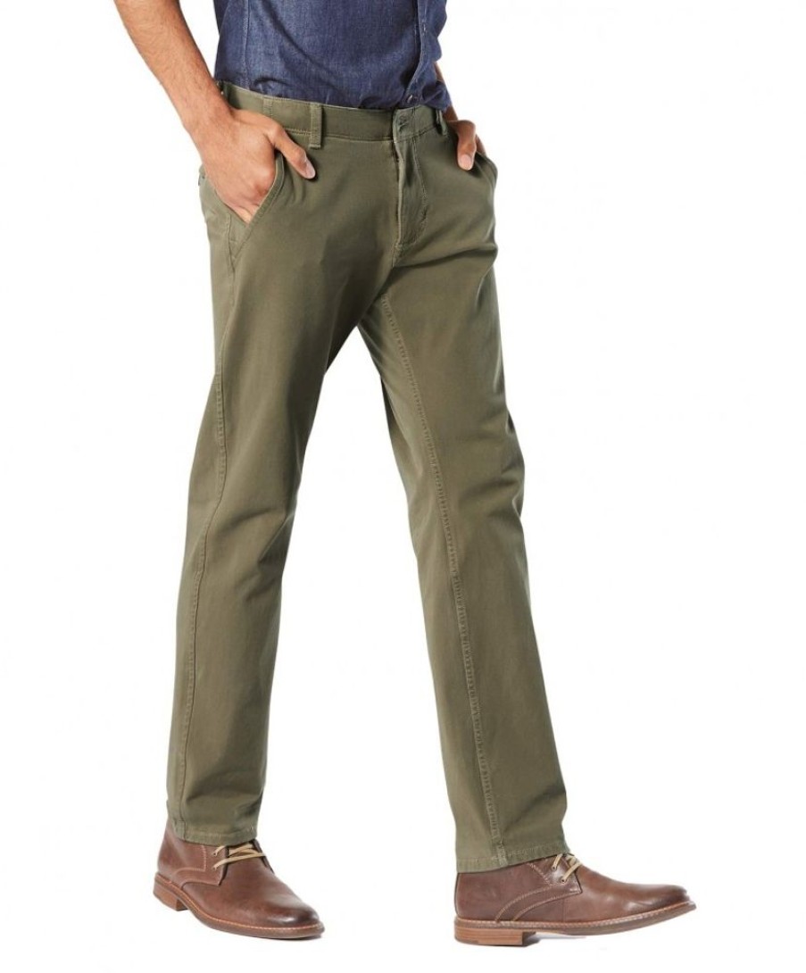 Herren Dockers Chinohosen | Dockers Herren Chino Alpha Smart 360 Flex In Olive