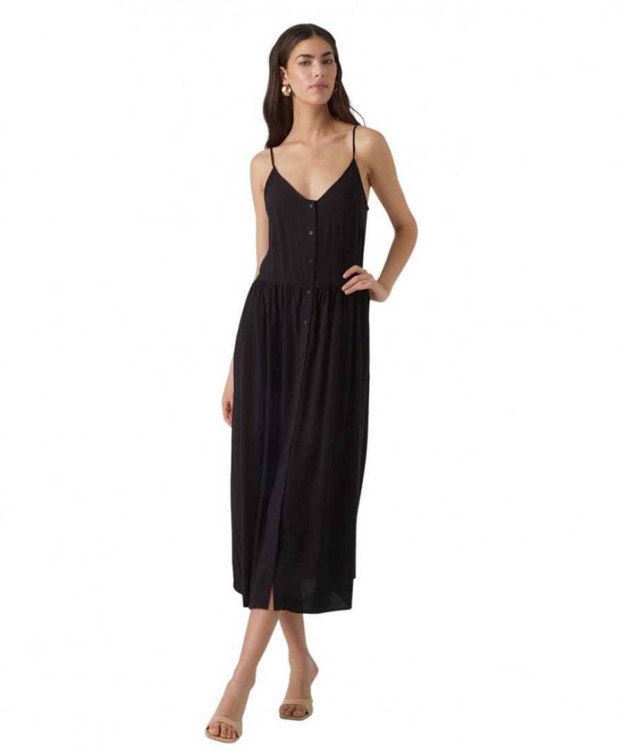 Damen Vero Moda Kleider | Vero Moda Sommerkleid Alba In Schwarz