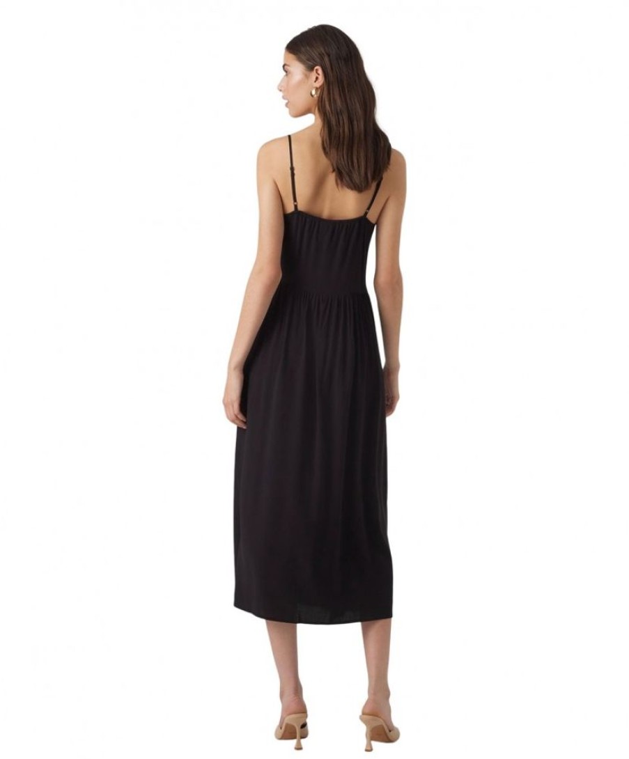 Damen Vero Moda Kleider | Vero Moda Sommerkleid Alba In Schwarz