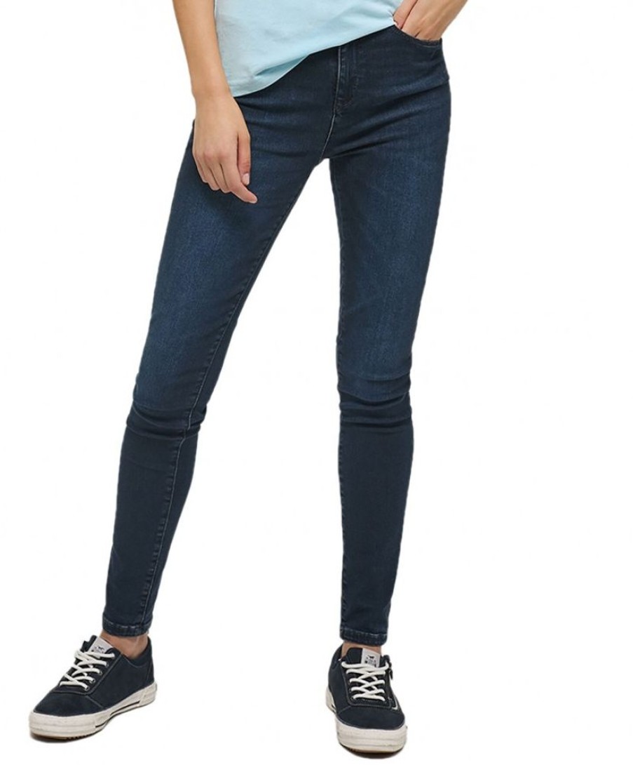 Damen Mustang Skinny | Mustang Georgia Jeans Skinny Fit In Dunklem Blauschwarz