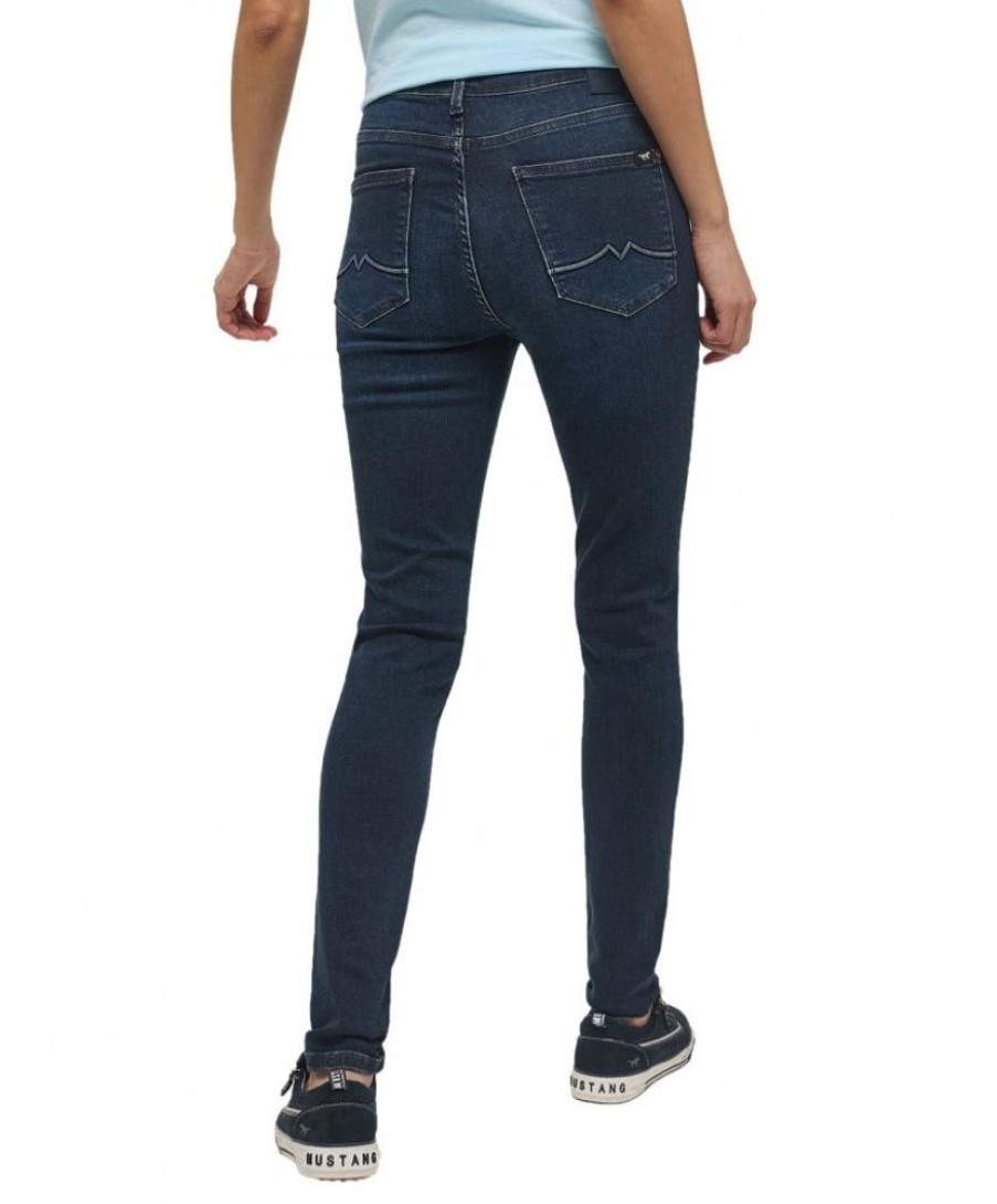 Damen Mustang Skinny | Mustang Georgia Jeans Skinny Fit In Dunklem Blauschwarz