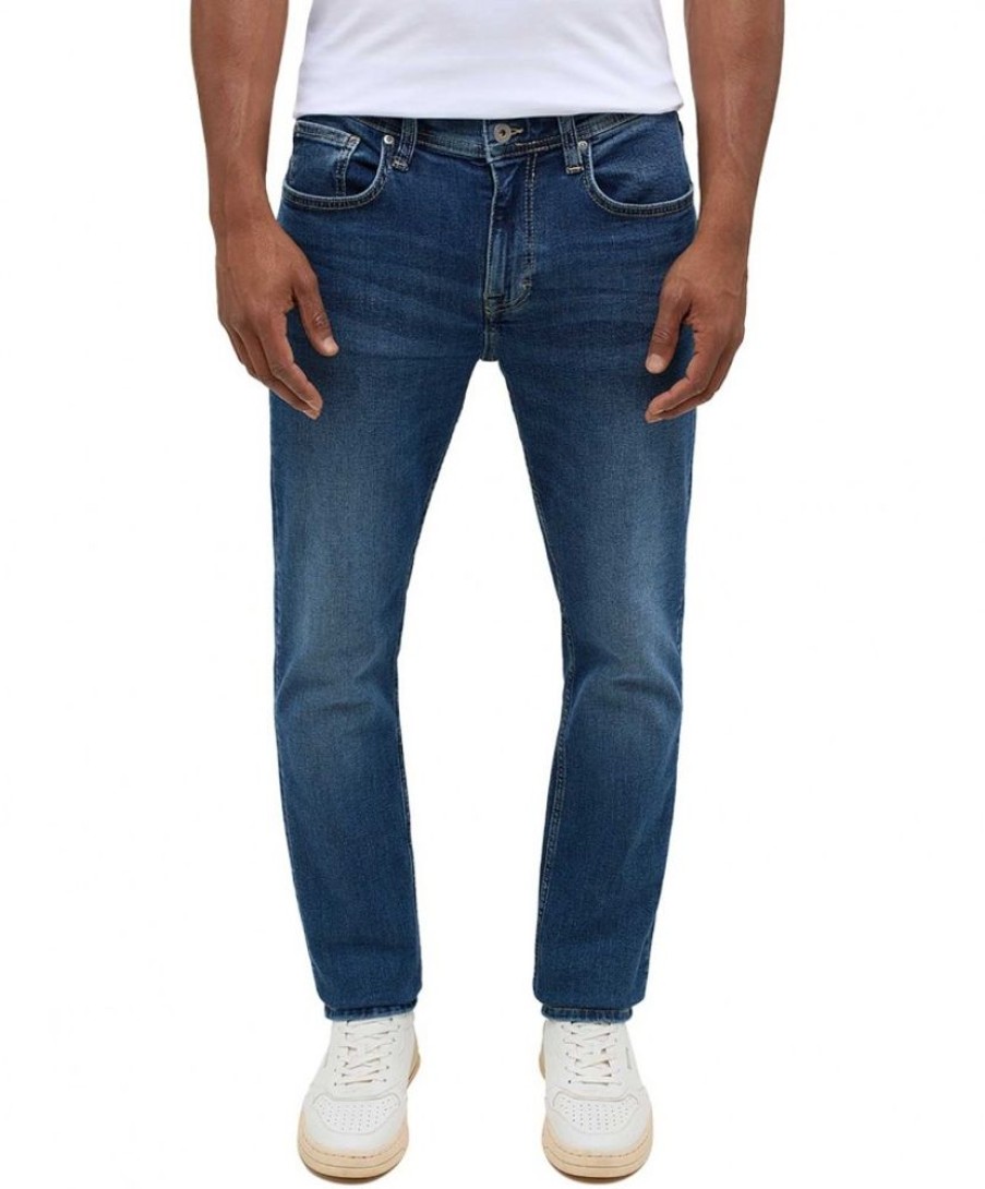 Herren Mustang Slim Fit | Mustang Orlando Slim Jeans Im Mittelblauer Waschung