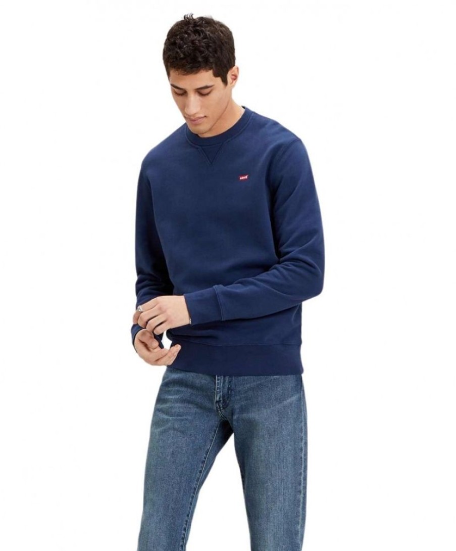 Herren Levis Pullover | Levi'S Sweatshirt New Original In Markantem Blau