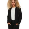 Damen Vero Moda Jacken | Vero Moda Cardigan Ohne Verschluss Aus Schwarzem Strick