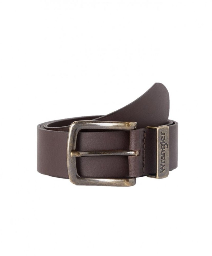 Herren Wrangler Gurtel | Wrangler Gurtel Basic Stitched Belt In Brown