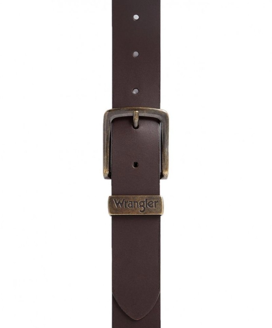 Herren Wrangler Gurtel | Wrangler Gurtel Basic Stitched Belt In Brown