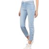 Damen MAC Slim Fit | Mac Dream Chic - Hellblaue Ankle Jeans Mit Kurzen Zippern