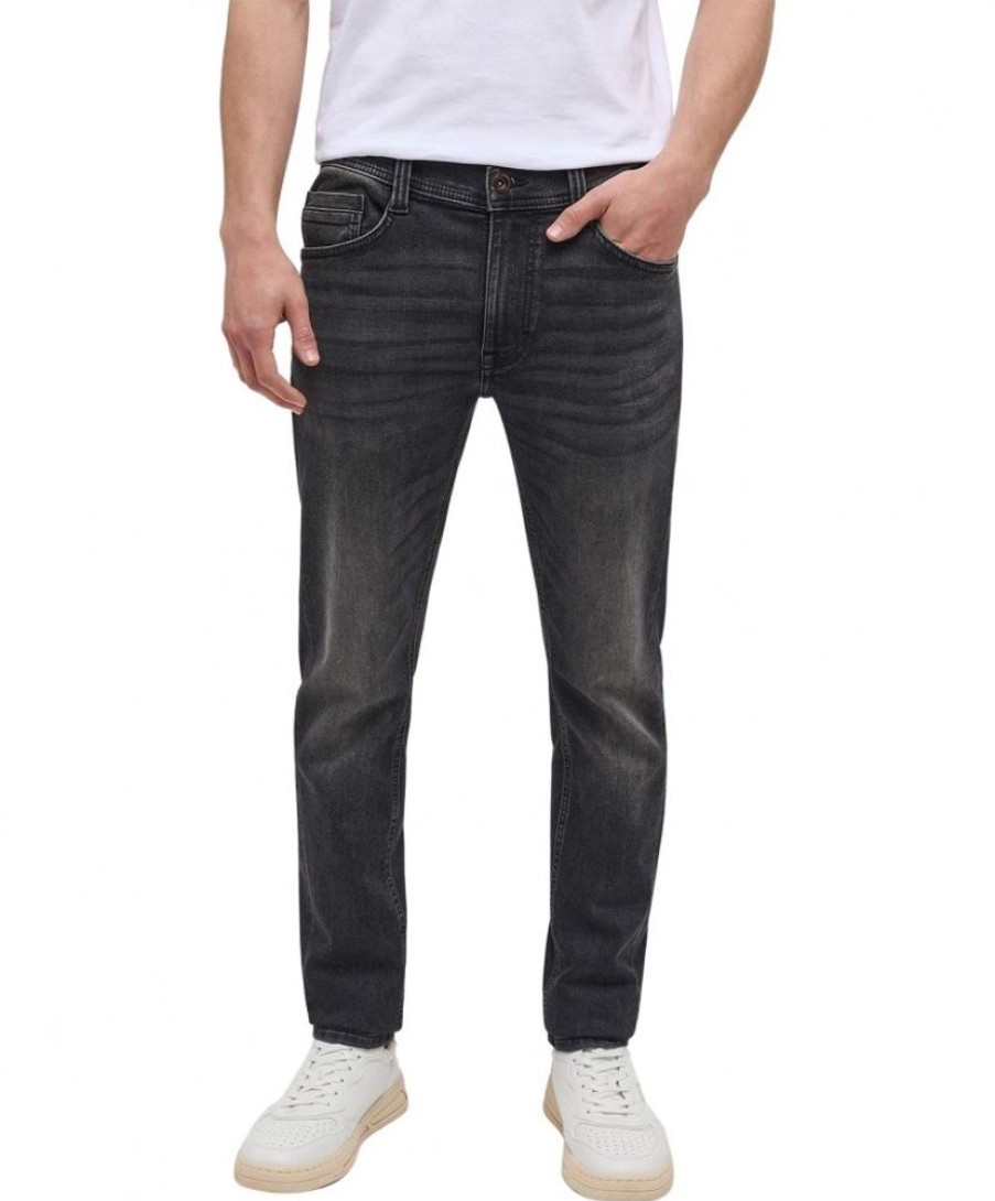 Herren Mustang Stretch Jeans | Mustang Oregon Slim K Jeans In Dunklem Grauton