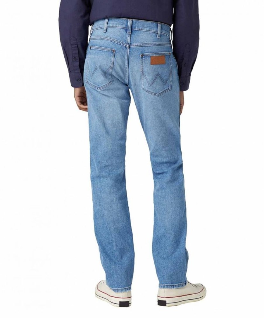 Herren Wrangler Regular Fit | Wrangler Greensboro Jeans Straight Fit In Hellblau