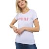 Damen Mustang Shirts | Mustang T-Shirt Mit Label-Print Alina C In Weis