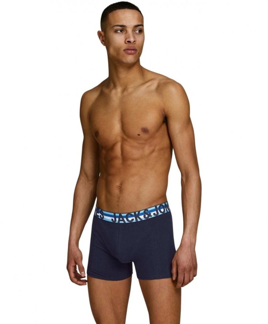 Herren Jack & Jones Unterwasche | Jack & Jones Boxershorts Henrik Trunks Im 3 Pack | Jeans-Meile.De