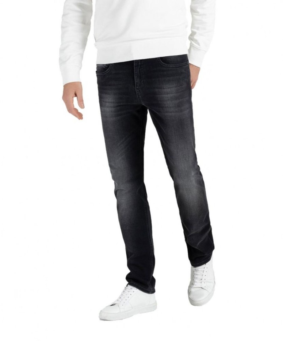 Herren MAC Straight Leg | Mac Jeans Modern Fit Arne In Authentic Black Stretchdenim