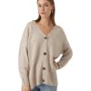 Damen Vero Moda Jacken | Vero Moda Cardigan Lefile Aus Strick In Birch Melange