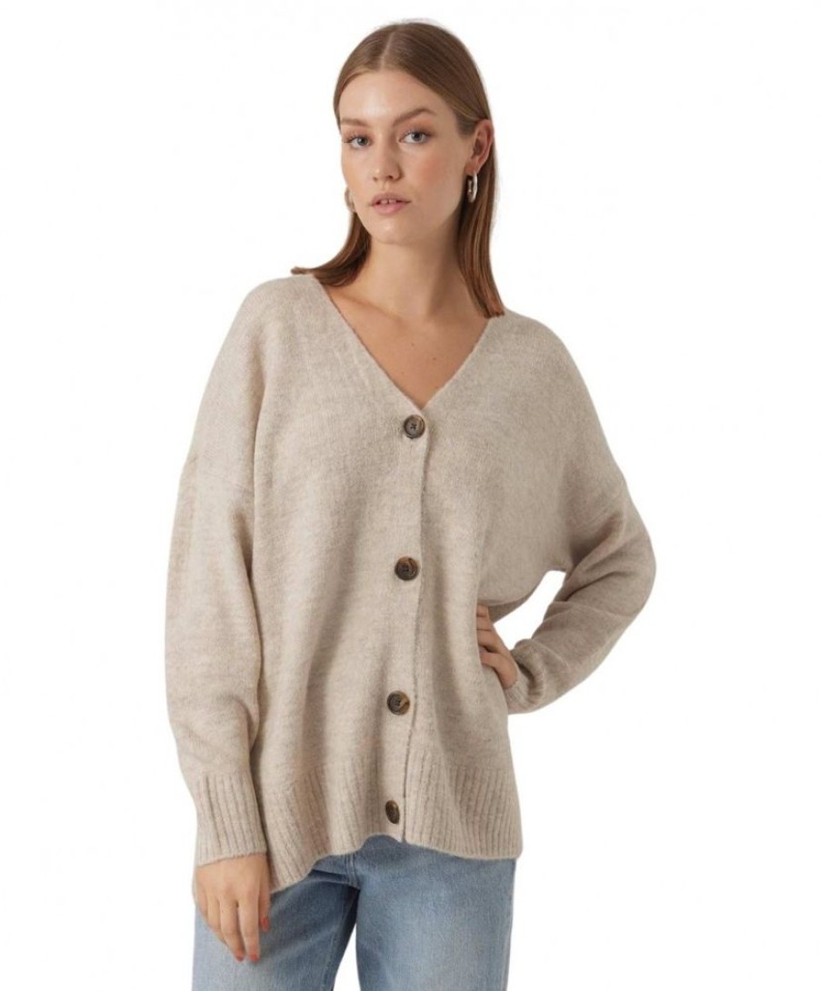 Damen Vero Moda Jacken | Vero Moda Cardigan Lefile Aus Strick In Birch Melange