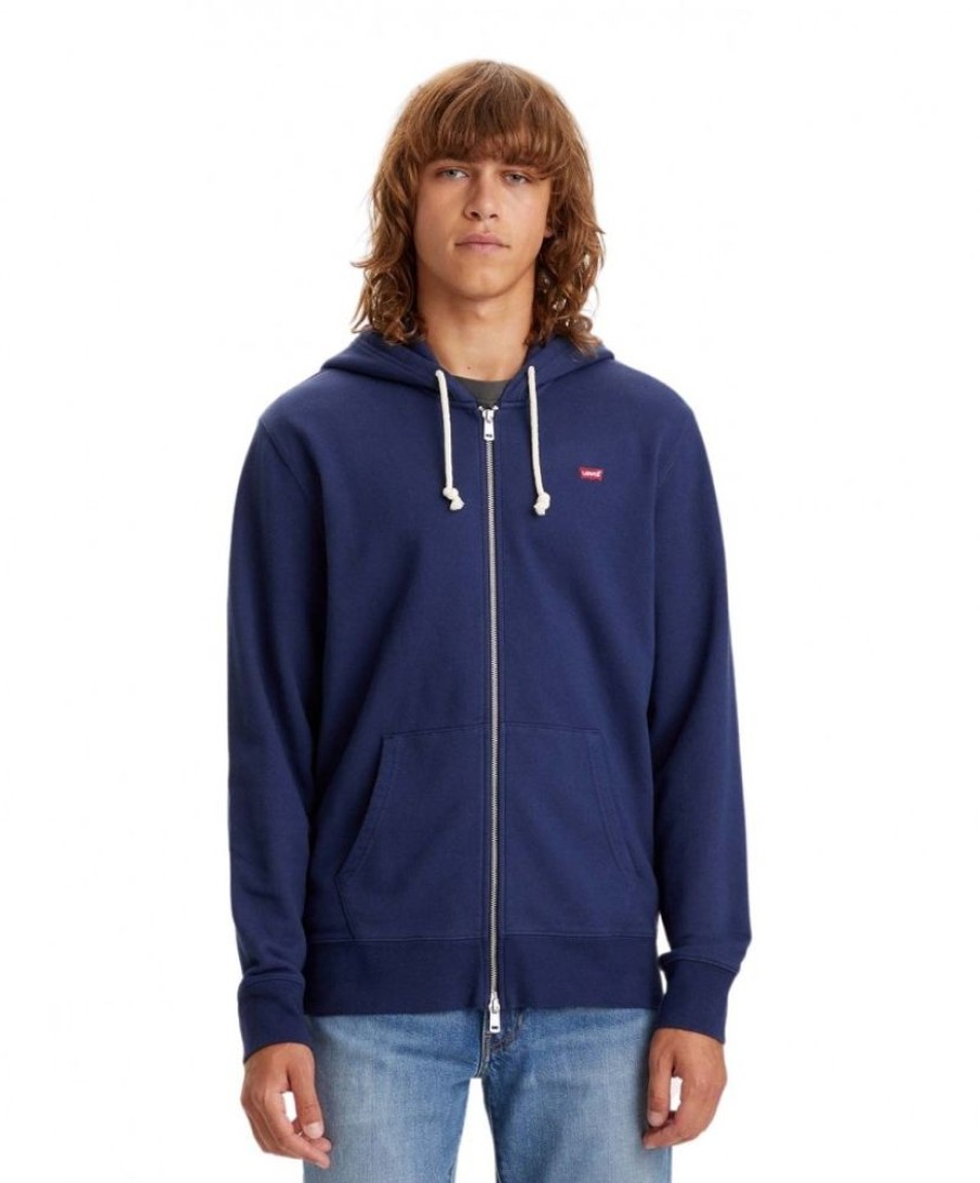 Herren Levis Jacken | Levi'S Hoodie Mit Reisverschluss In Dunkelblau