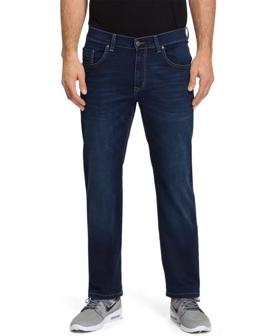 Herren Pioneer Straight Leg | Pioneer Herren-Jeans Rando 1674 Megaflex In Dunkelblau