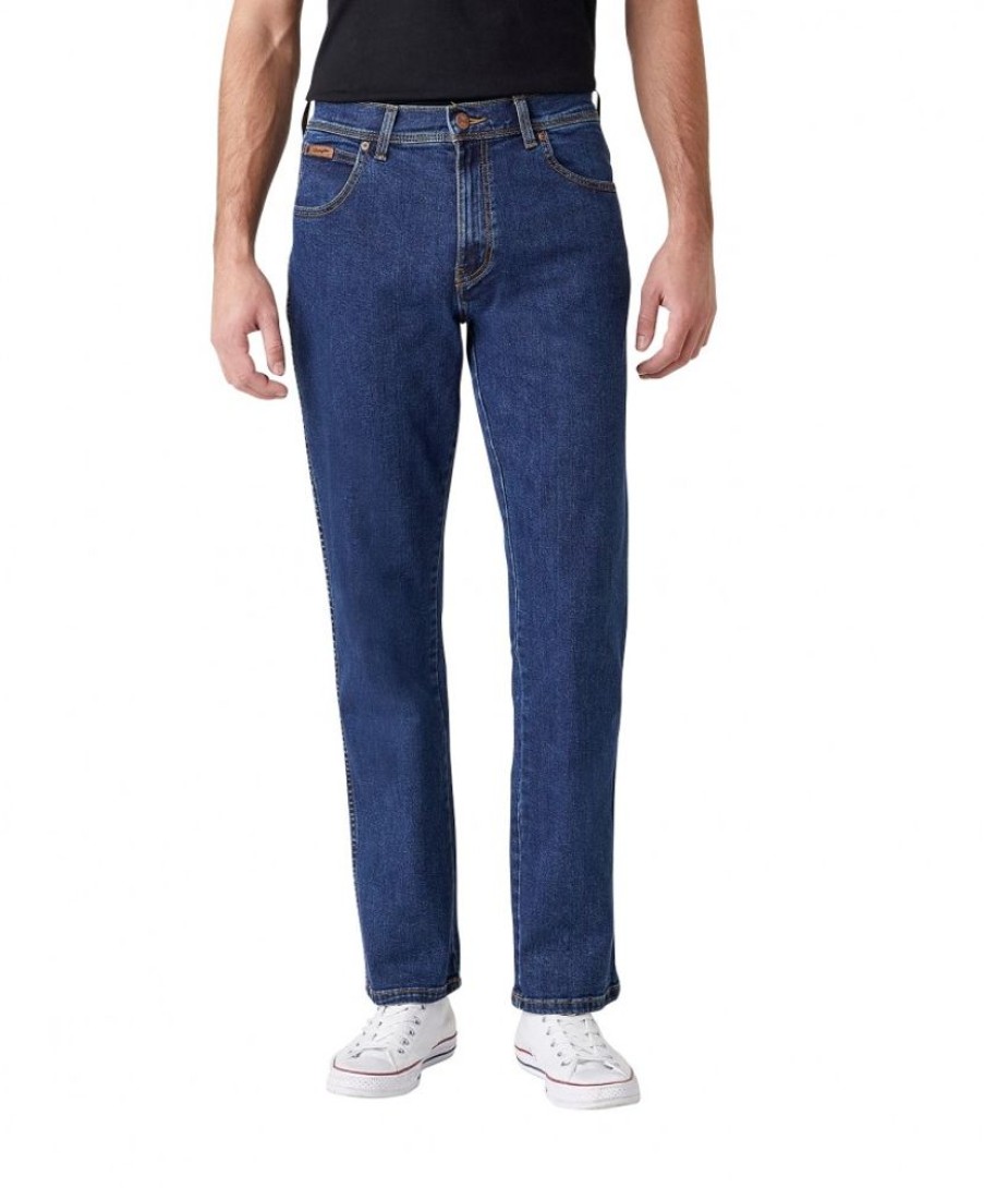 Herren Wrangler Regular Fit | Wrangler Texas Stretch Jeans Darkstone W121 33 009