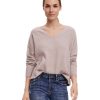 Damen Vero Moda Pullover | Vero Moda Strickpullover Doffy Mit V-Auschnitt In Rosa