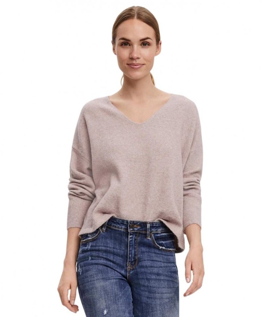 Damen Vero Moda Pullover | Vero Moda Strickpullover Doffy Mit V-Auschnitt In Rosa