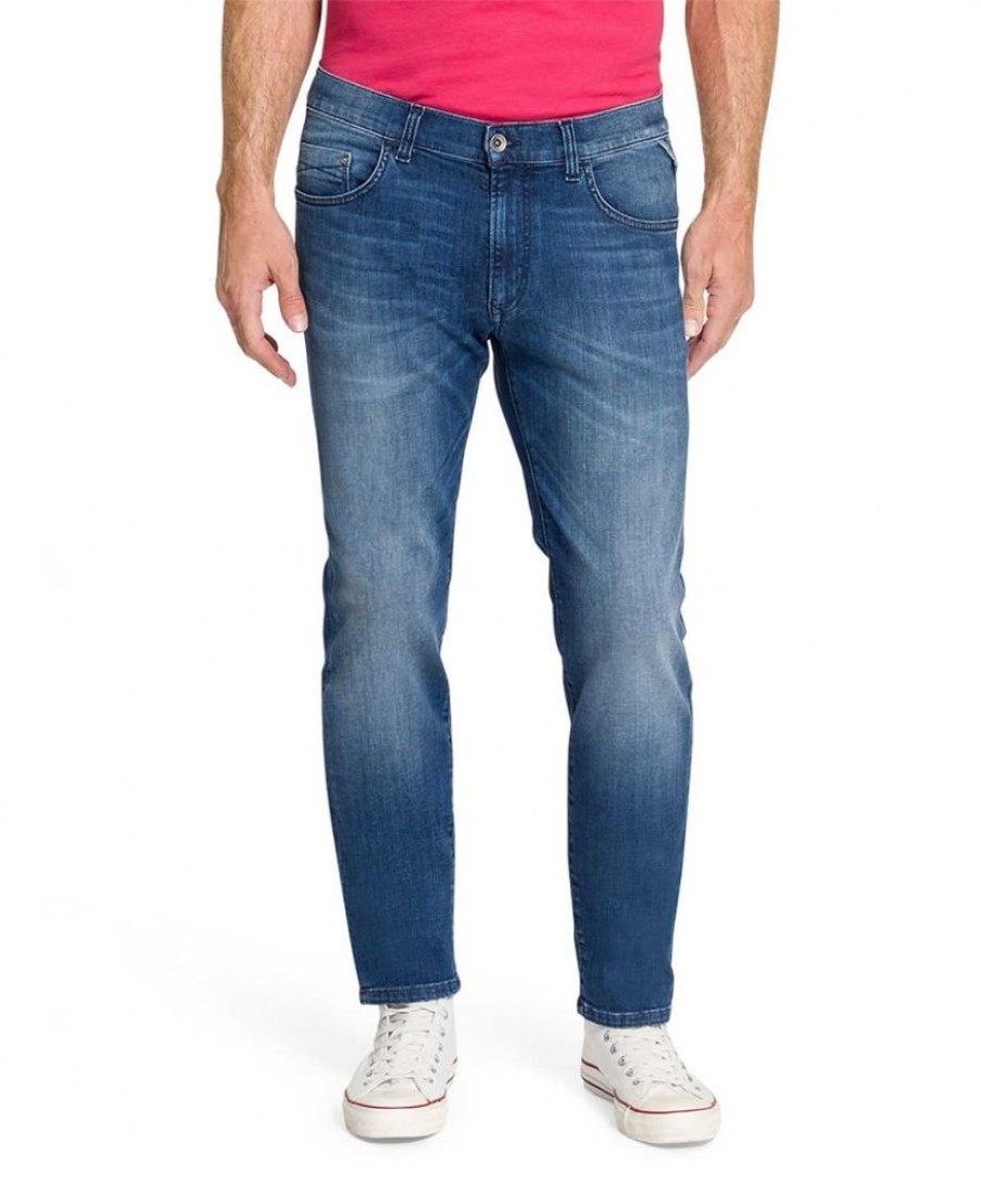 Herren Pioneer Stretch Jeans | Pioneer Eric Jeans Straight Fit In Modischem Blue Used