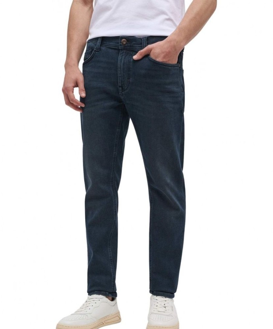 Herren Mustang Stretch Jeans | Mustang Oregon Slim Fit Jeans In Dunkler Blauton Waschung