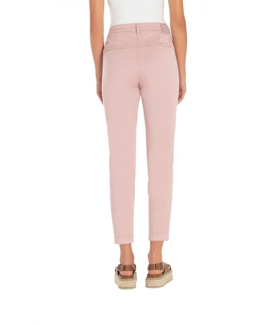 Damen MAC Chinohosen | Mac Chino Turn Up Mit Gekrempelten Saum In Rosa