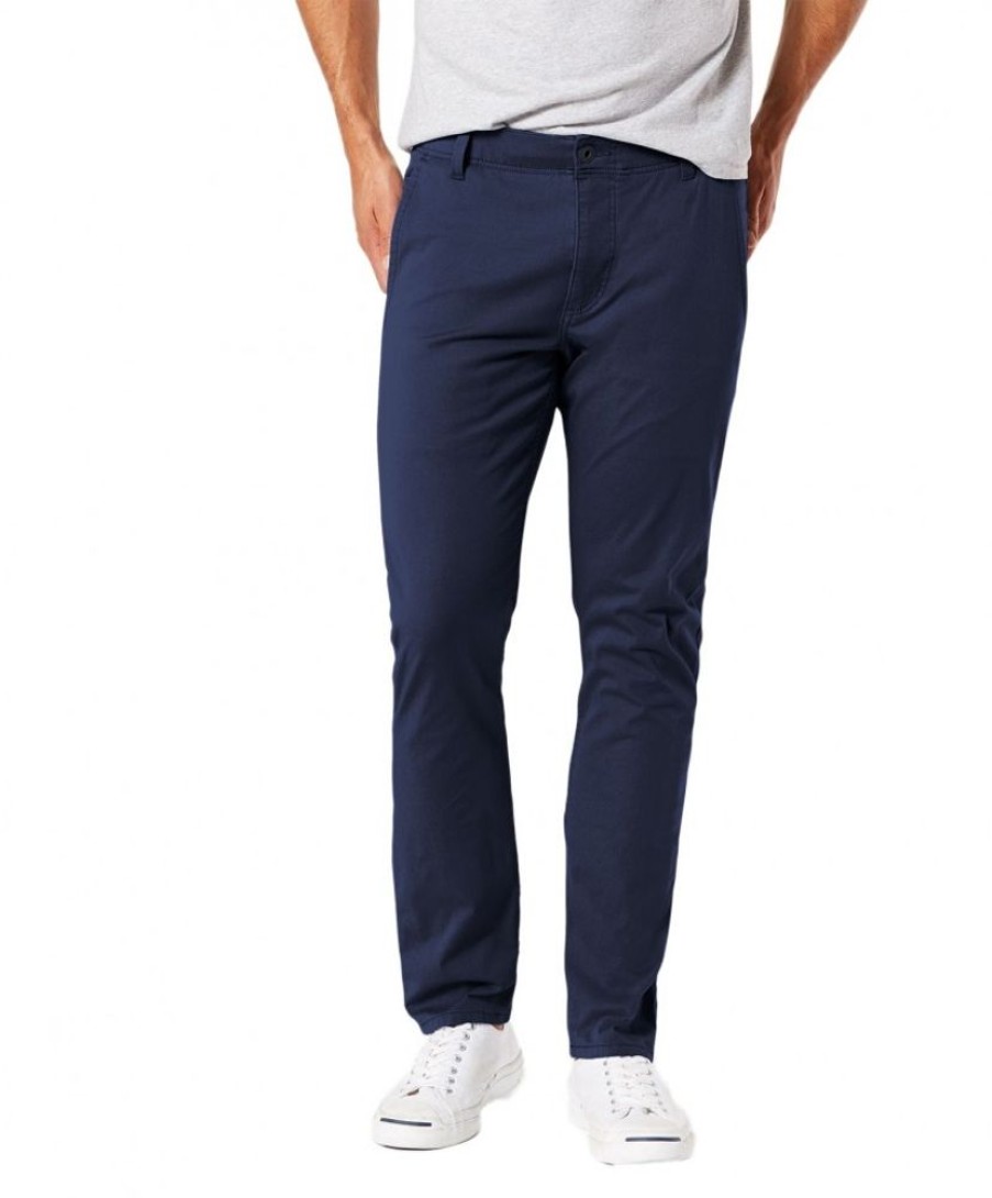 Herren Dockers Chinohosen | Dockers Alpha - Marineblaue Chino Hose Mit Flexiblen Hosenbund