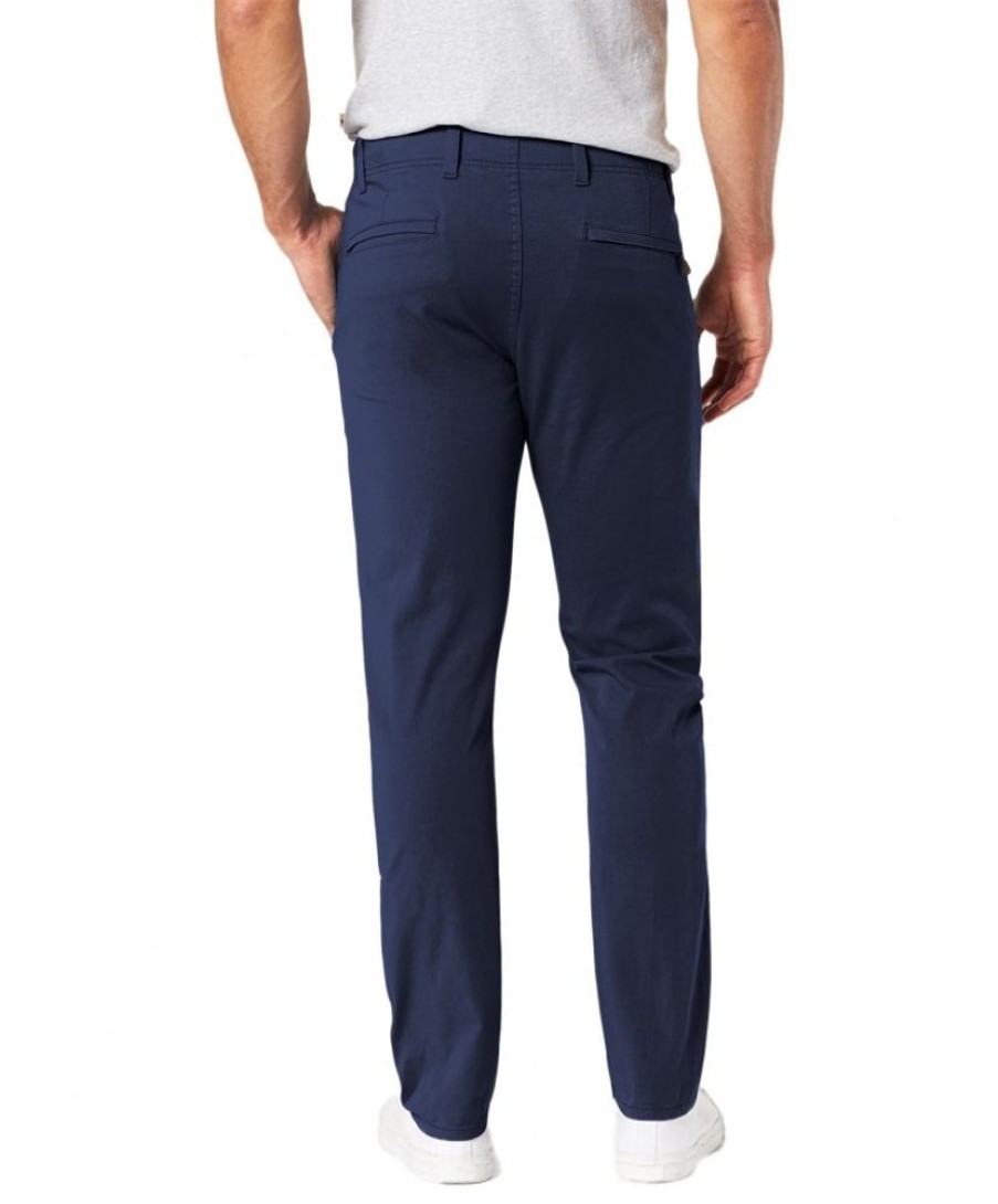 Herren Dockers Chinohosen | Dockers Alpha - Marineblaue Chino Hose Mit Flexiblen Hosenbund