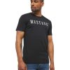 Herren Mustang Shirts | Mustang T-Shirt Mit Print Aus Reiner Baumwolle In Schwarz