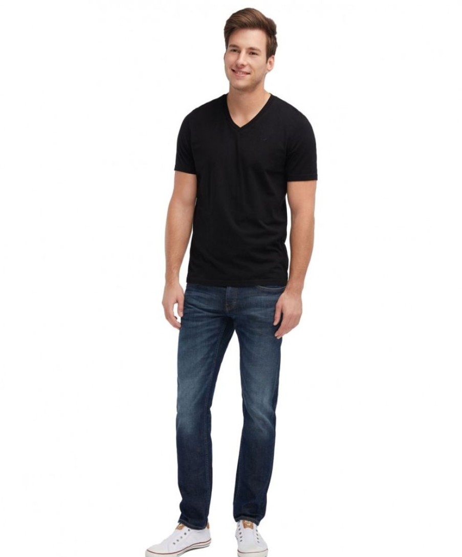 Herren Mustang Tapered | Mustang Oregon Taperd Jeans In Dark Rinse Used