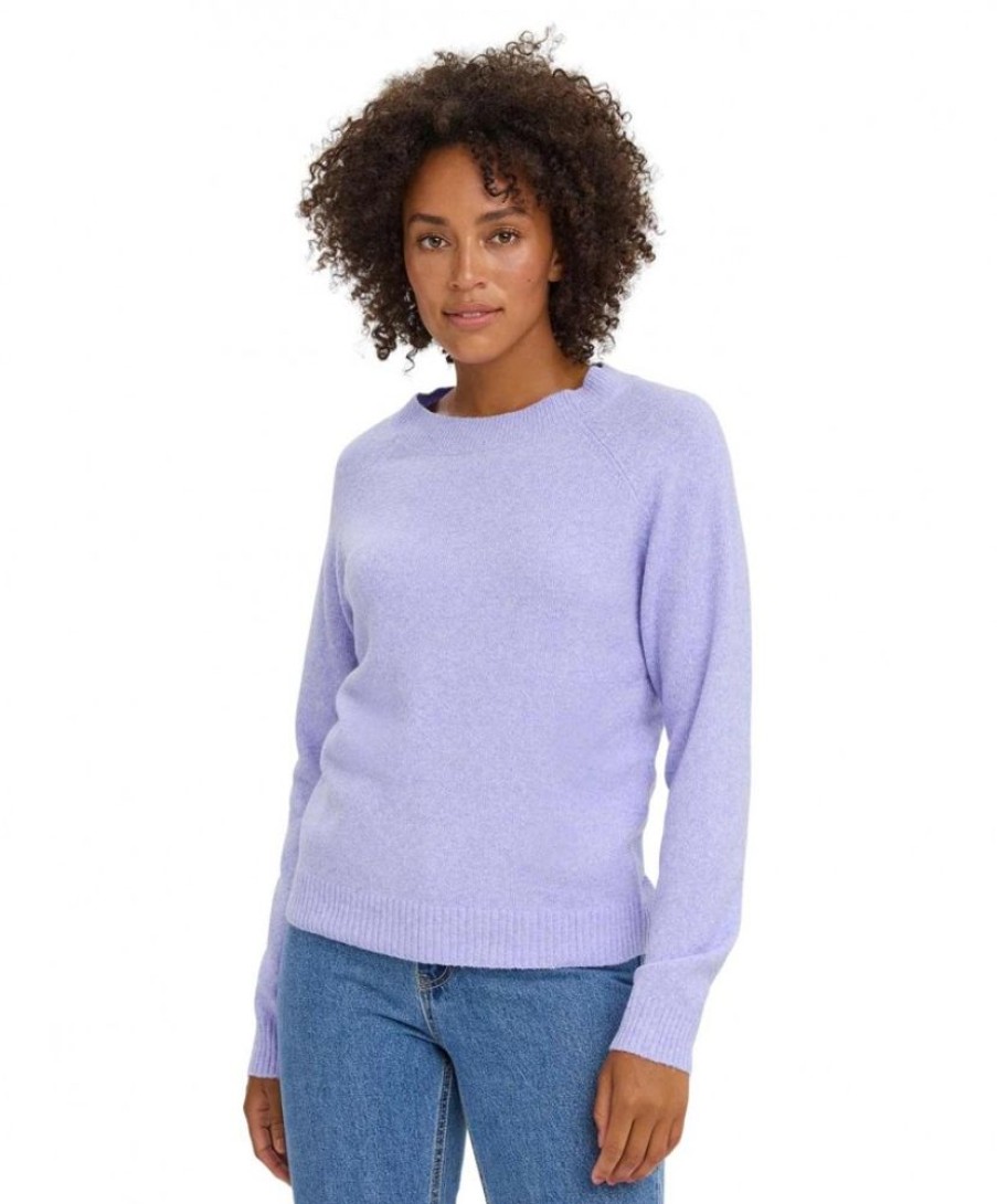 Damen Vero Moda Pullover | Vero Moda Strickpullover Doffy In Jacaranda Melange-Optik