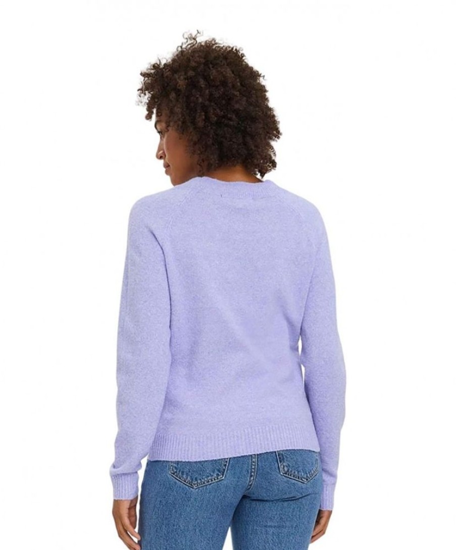 Damen Vero Moda Pullover | Vero Moda Strickpullover Doffy In Jacaranda Melange-Optik