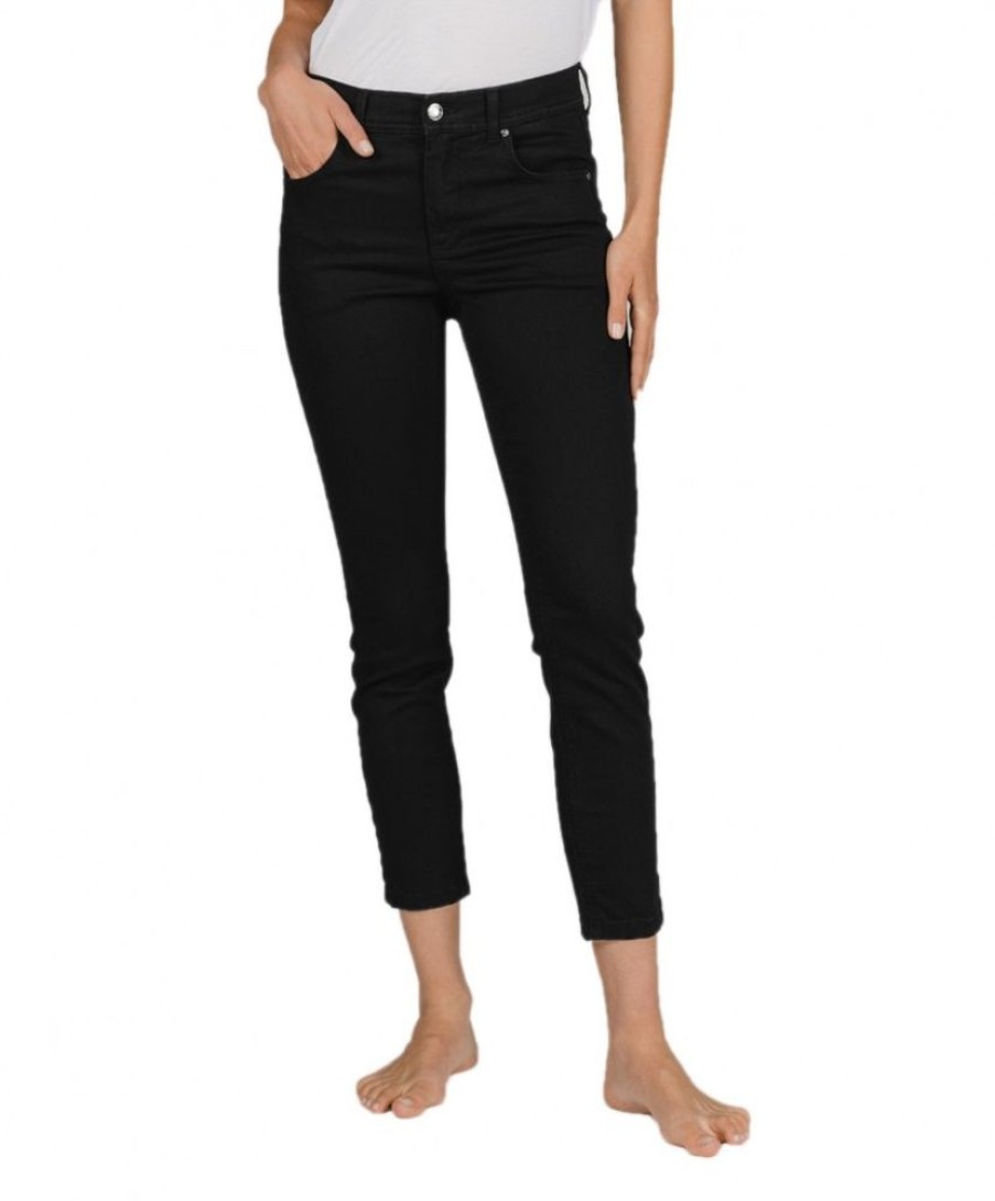 Damen Angels Slim Fit | Angels Ornella Jeans Mit 7/8- Lange In Schwarz