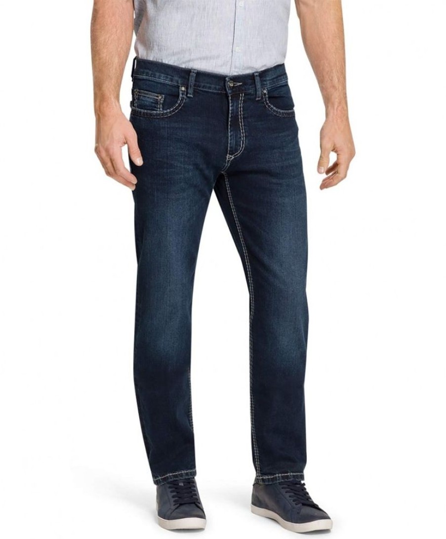 Herren Pioneer Straight Leg | Pioneer Herren-Jeans Rando 1654 In Dunklem Blue-Black Used