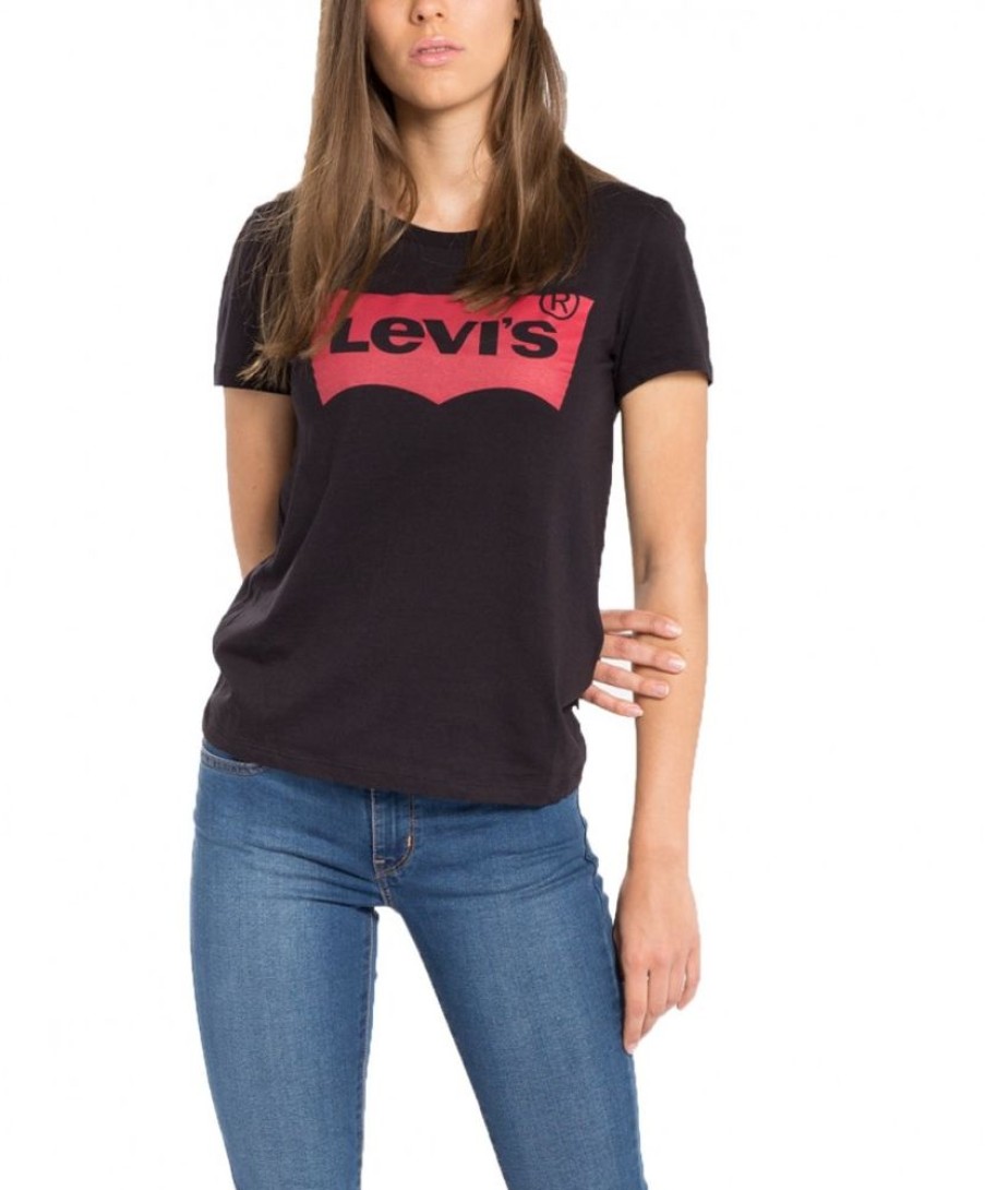 Damen Levis Shirts | Levi'S Damen T-Shirt The Perfect Tee In Black Graphic