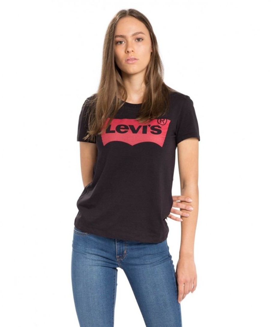 Damen Levis Shirts | Levi'S Damen T-Shirt The Perfect Tee In Black Graphic