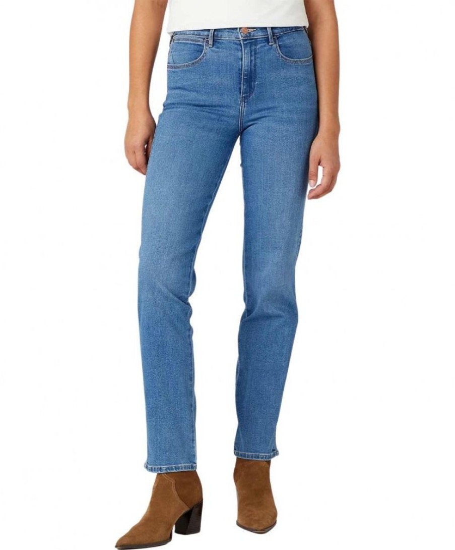 Damen Wrangler Slim Fit | Wrangler Straight Jeans Aus Body Bespoke In Heller Aurelia Waschung