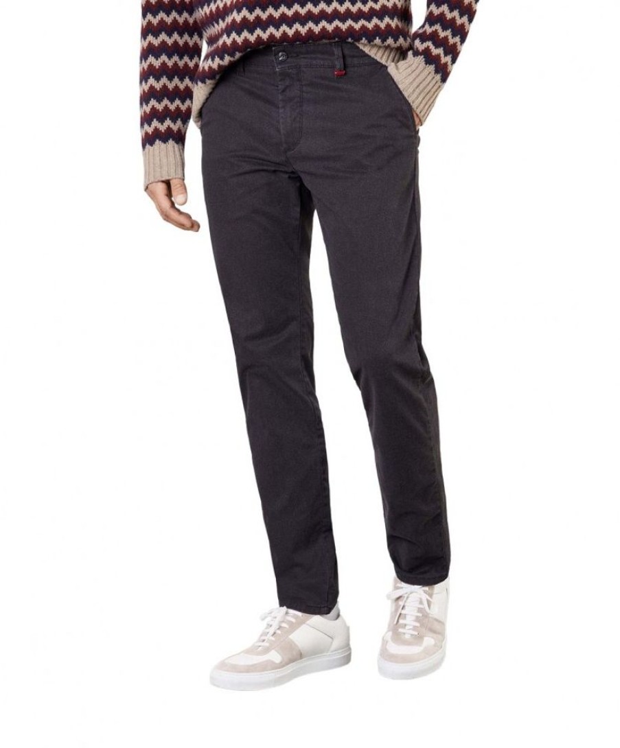 Herren MAC Chinohosen | Mac Chino-Hose Lennox In Schwarzem Black Printed