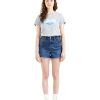 Damen Levis Shorts | Levi'S Jeans-Shorts Ribcage In Noe Five Mit Fransigem Saum