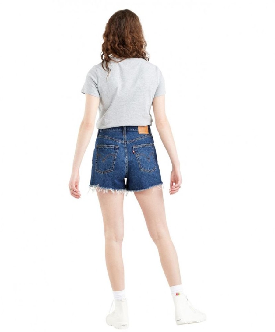 Damen Levis Shorts | Levi'S Jeans-Shorts Ribcage In Noe Five Mit Fransigem Saum