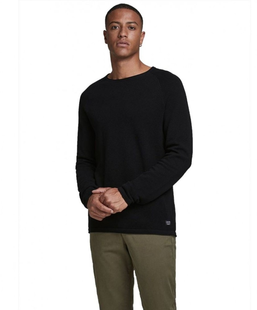 Herren Jack & Jones Pullover | Jack & Jones Strickpullover Hill In Schwarzem Black