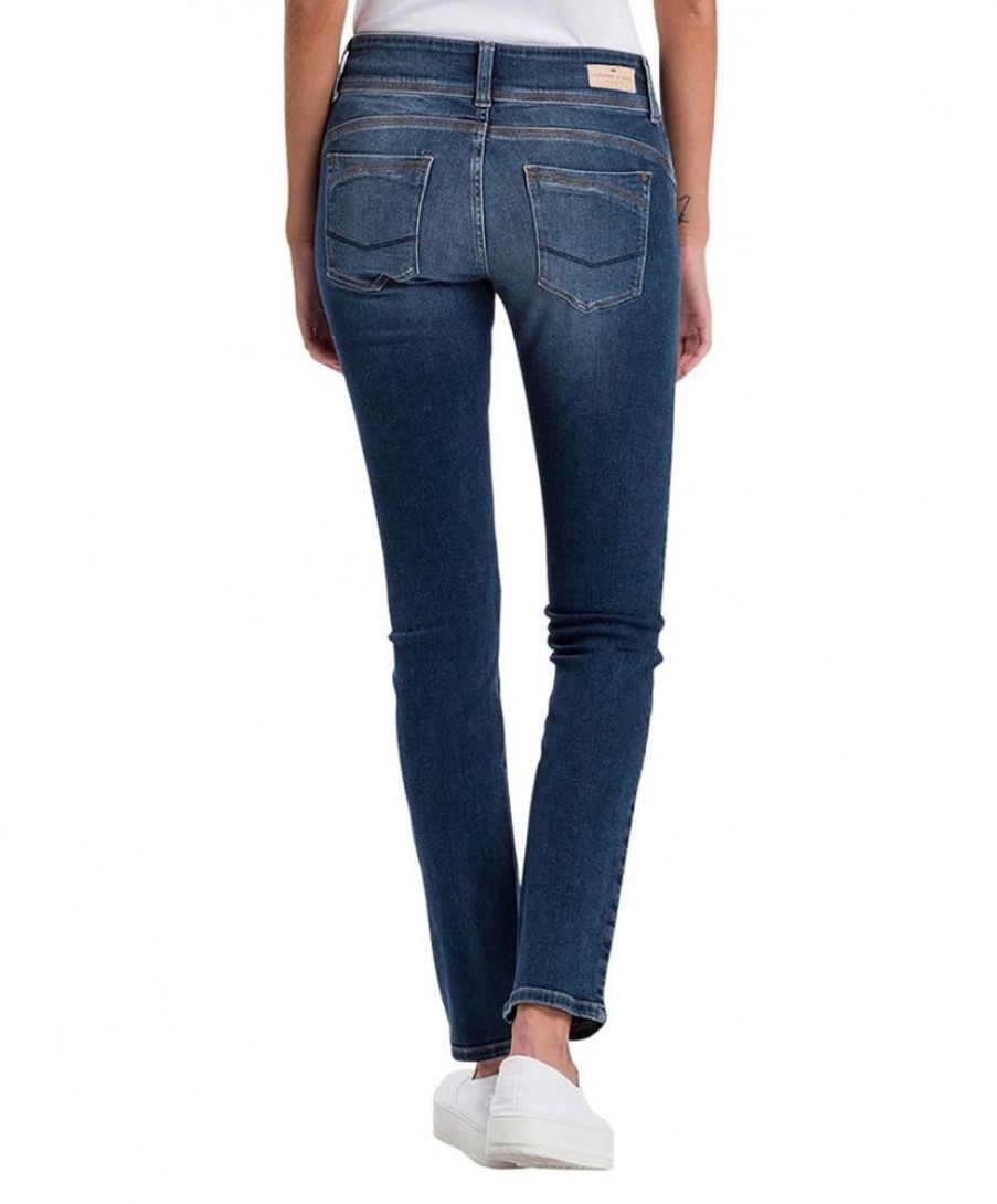 Damen Cross Regular | Cross Jeans Regular Fit Loie In Dark Blue Mit Doppelknopf