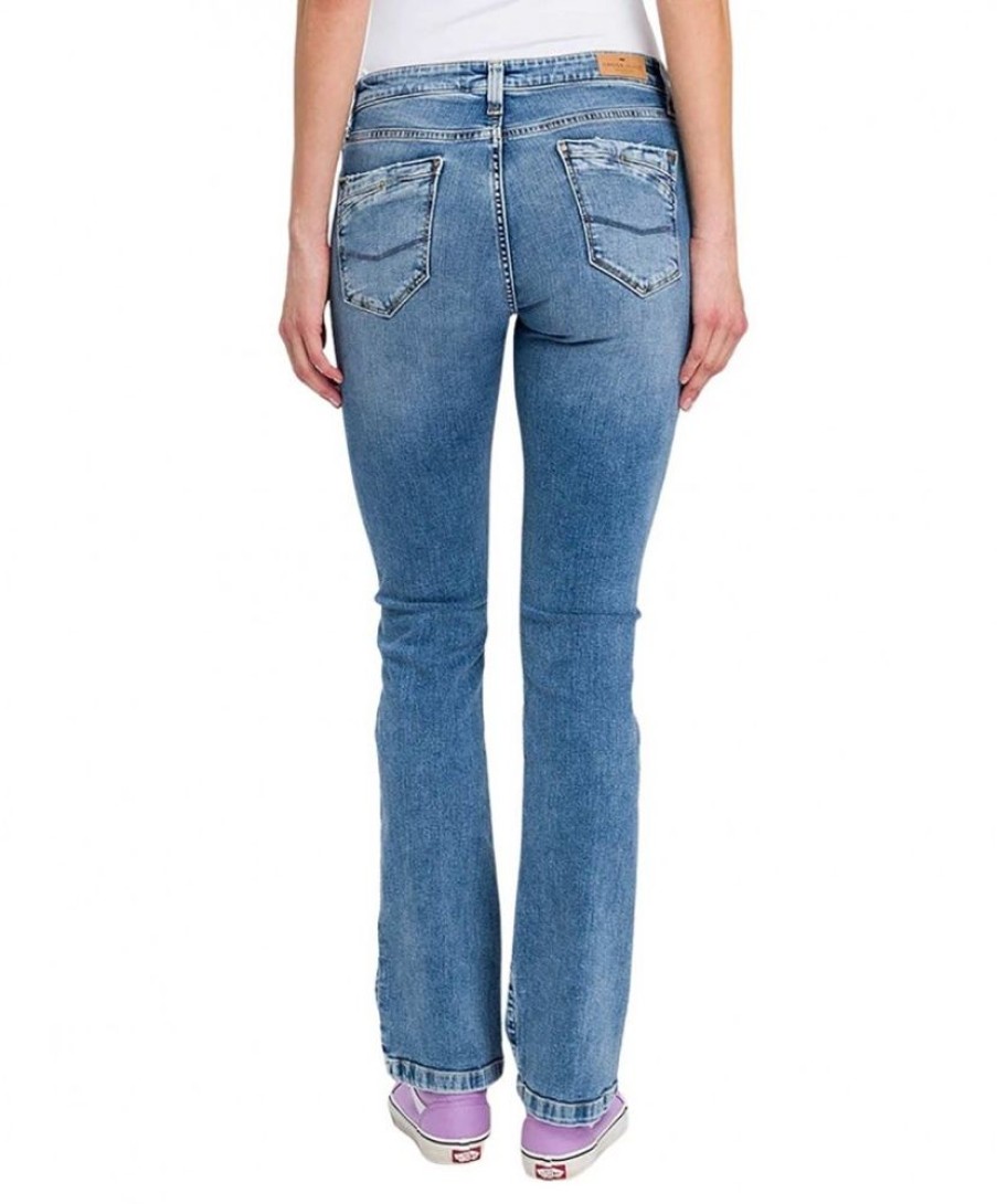 Damen Cross Bootcut | Cross Jeans Lauren Mit Bootcut Mit High Waist In Hellblau