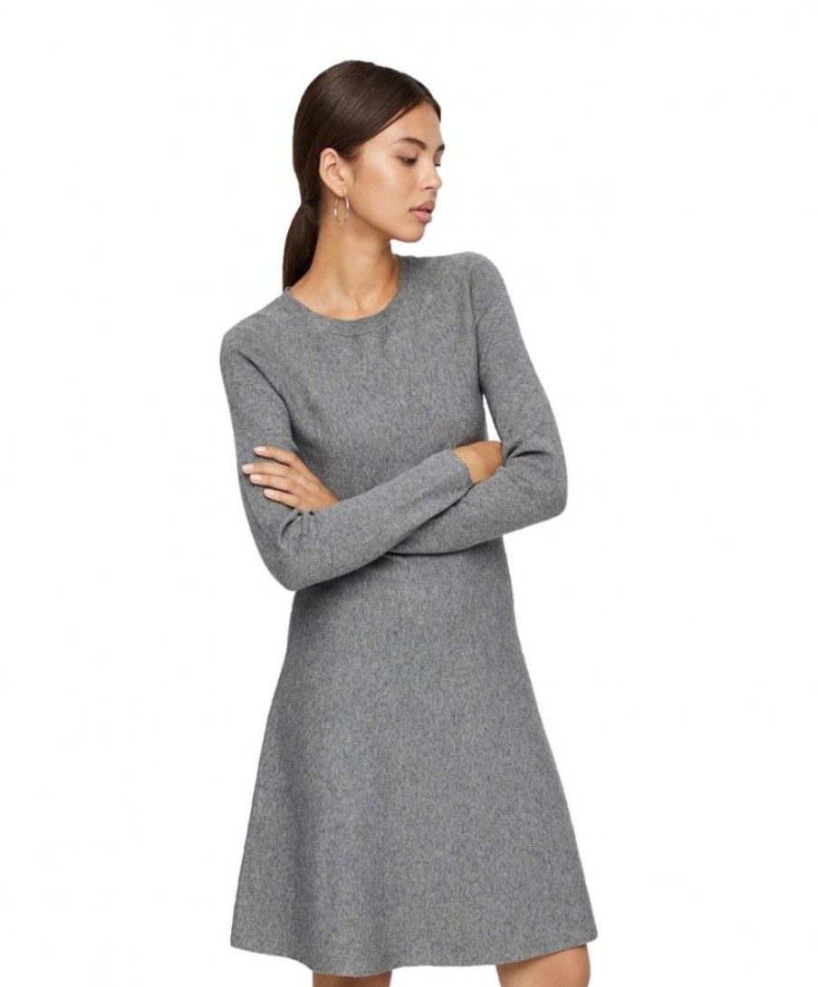 Damen Vero Moda Kleider | Vero Moda Kleid Mit Kurzform In Grau