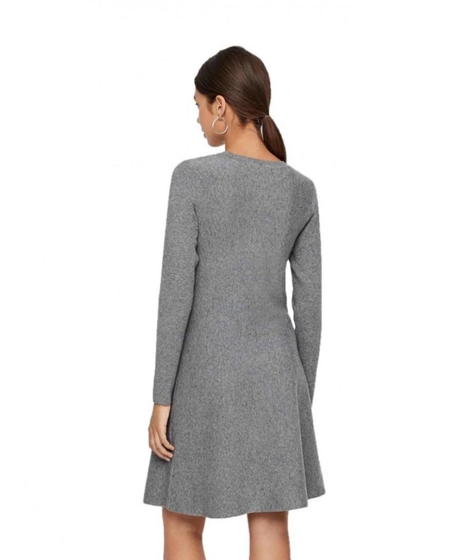 Damen Vero Moda Kleider | Vero Moda Kleid Mit Kurzform In Grau