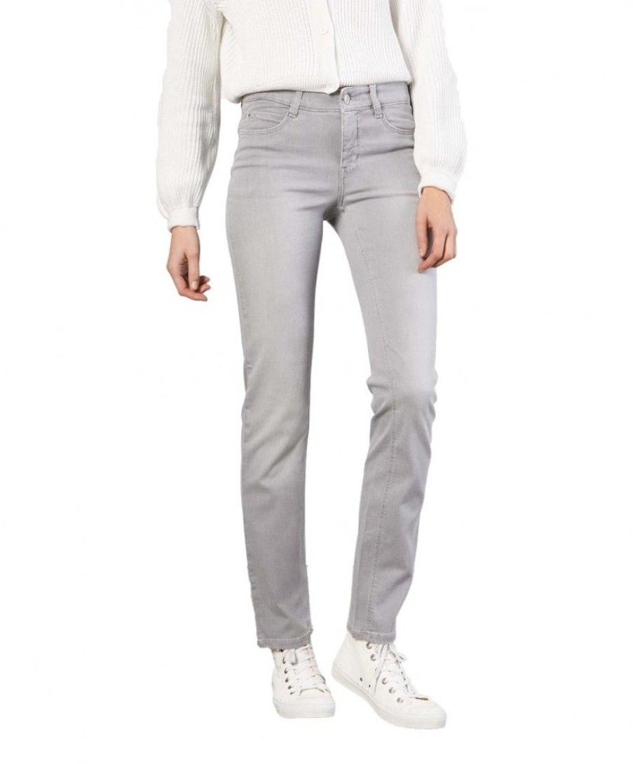 Damen MAC Regular | Mac Dream Jeans Silver Grey Used Mit Gerader Silhouette