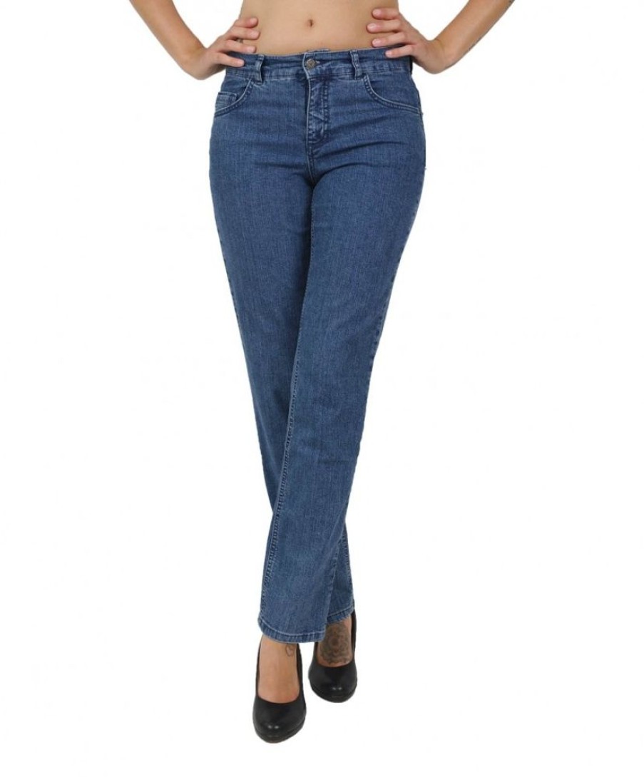 Damen Angels Skinny | Angels Jeans Skinny Button Mit Doppelknopf In Stonewash